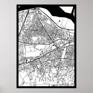 Póster Mapa de la ciudad de Patna Bihar