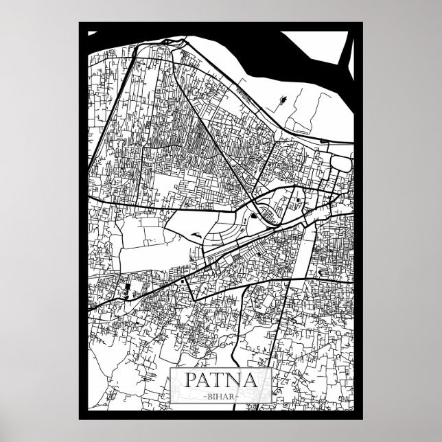 Póster Mapa de la ciudad de Patna Bihar (Frente)