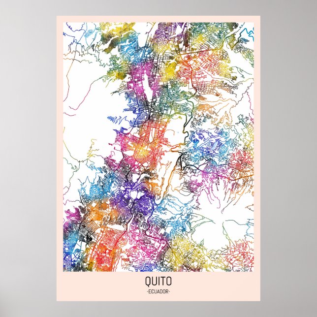 Póster Mapa de la ciudad de Quito (Frente)