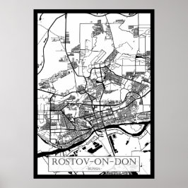 Póster Mapa de la ciudad de Rostov del Don Rusia