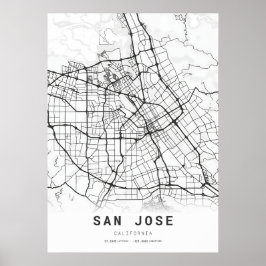 Póster Mapa de la ciudad de San José