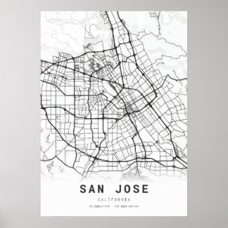 Póster Mapa de la ciudad de San José