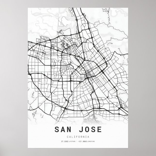 Póster Mapa de la ciudad de San José (Frente)