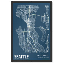 Mapa de la ciudad de Seattle, Washington, plano az