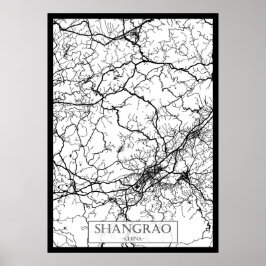 Póster Mapa de la ciudad de Shangrao China