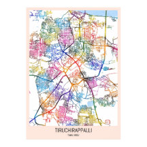Mapa de la ciudad de Tiruchirappalli Tamil Nadu