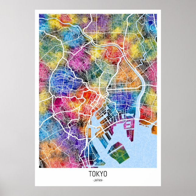 Póster Mapa de la ciudad de Tokio (Frente)