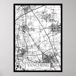 Póster Mapa de la ciudad de Yangzhou China