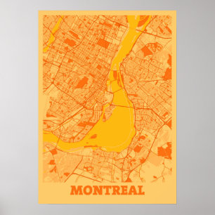 Póster Mapa de la ciudad del atardecer de Montreal - Cana