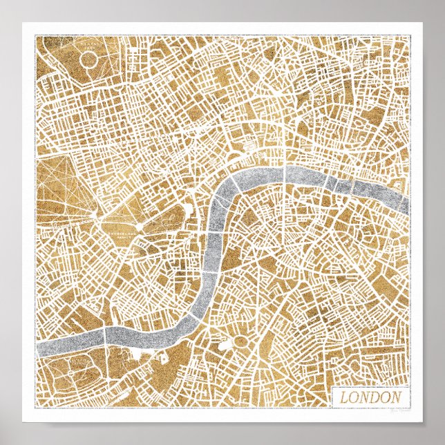 Póster Mapa De La Ciudad Dorada De Londres (Frente)
