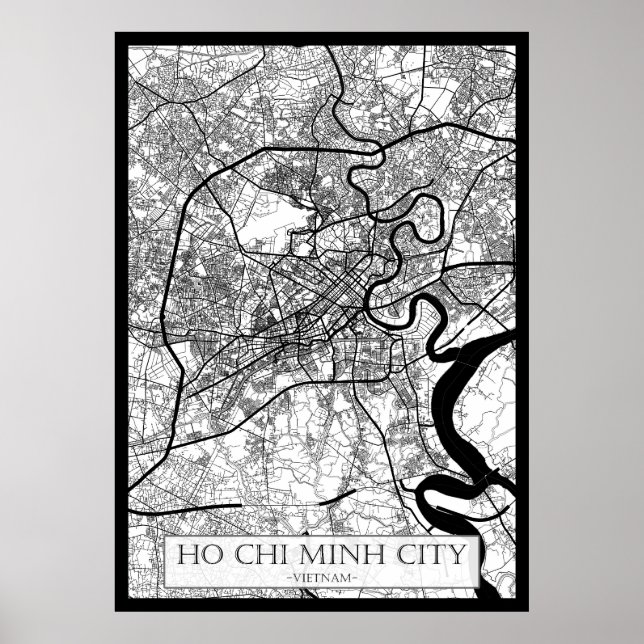 Póster Mapa de la ciudad Ho Chi Minh Vietnam (Frente)
