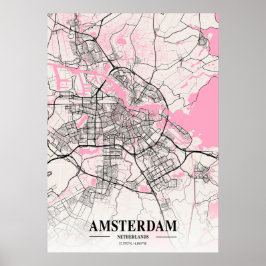 Póster Mapa de la ciudad nepalesa de Ámsterdam - Países B