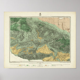 Póster Mapa de la clasificación de tierra de California