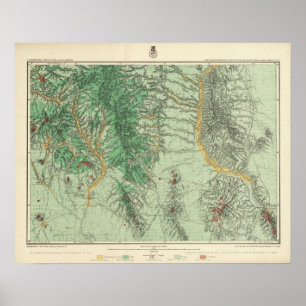 Póster Mapa de la clasificación de tierra de New México