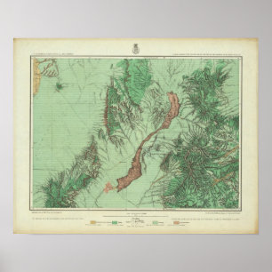 Póster Mapa de la clasificación de tierra de New México