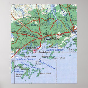 Póster Mapa de la cosecha de Kampala Uganda