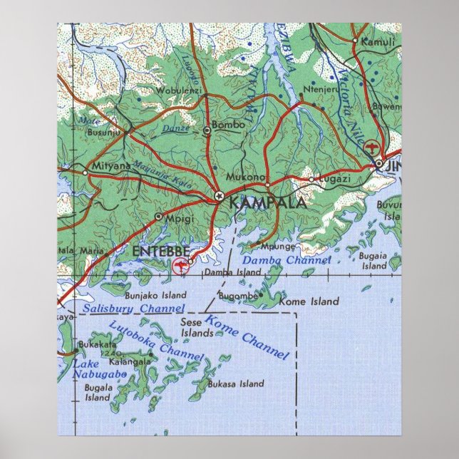 Póster Mapa de la cosecha de Kampala Uganda (Frente)