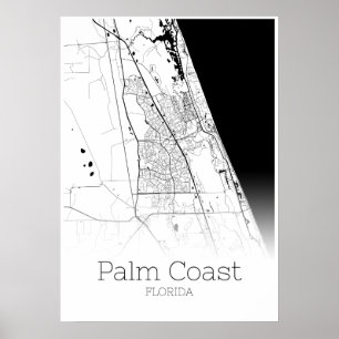 Póster Mapa de la Costa de Palma - Florida - Poster del M