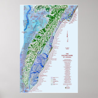 Póster Mapa de la costa oriental 1