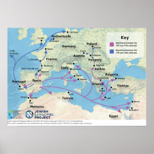 Póster mapa de la diáspora judeoespañola