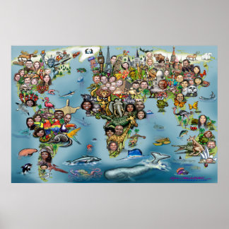 Póster Mapa de la diversión mundial