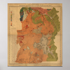 Póster Mapa de la Encuesta Geológica del Parque Nacional