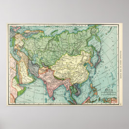 Póster Mapa de la época de Asia