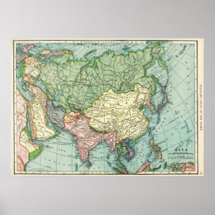 Póster Mapa de la época de Asia