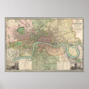 Póster Mapa de la época de Londres