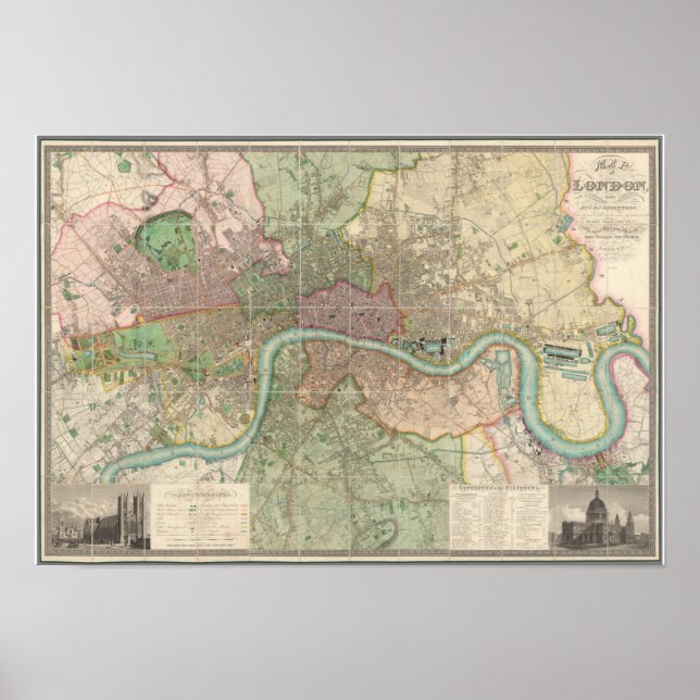 Póster Mapa de la época de Londres (Frente)