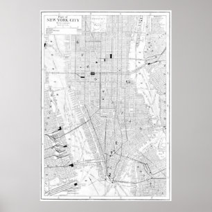 Póster Mapa de la época de Nueva York (1911)
