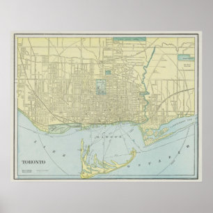 Póster Mapa de la época de Toronto (1901)