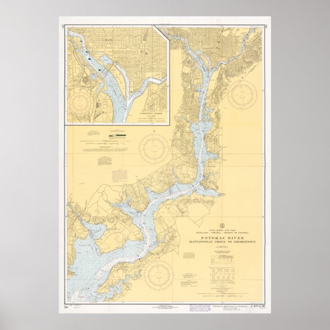 Póster Mapa de la época del río Potomac (1968) (Frente)