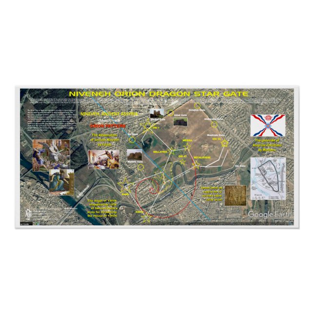 Póster Mapa de la estrella de Nineveh Orion (Anverso)