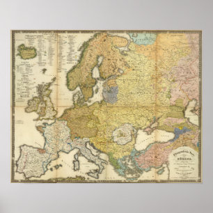 Póster Mapa de la etnografía de Europa