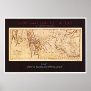 Póster Mapa de la Expedición Lewis y Clark