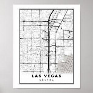 Póster Mapa de la Franja de Las Vegas
