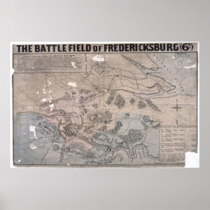 Póster Mapa de la guerra civil estadounidense