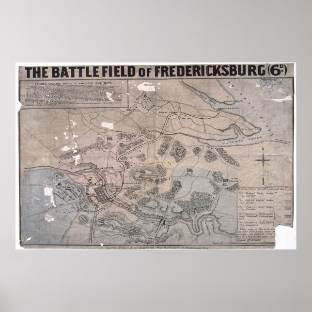 Póster Mapa de la guerra civil estadounidense (Frente)