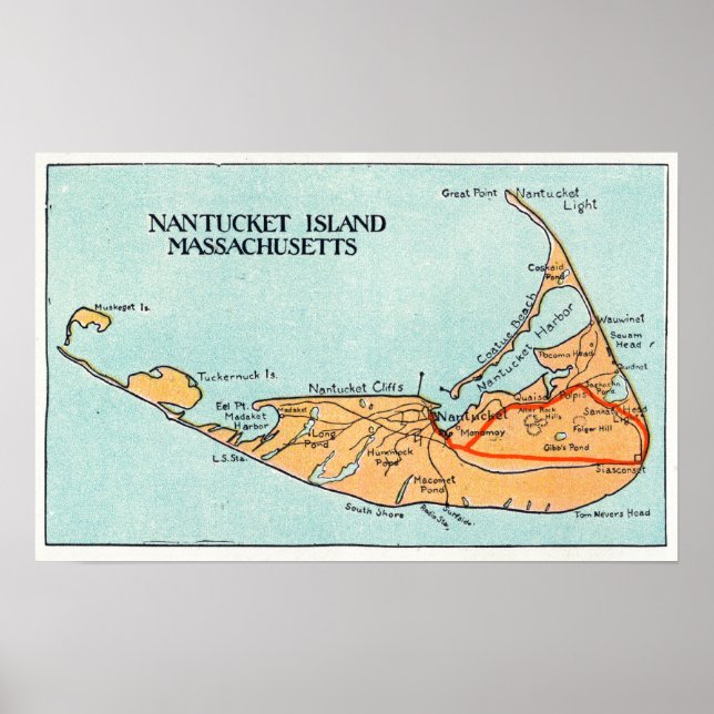Póster Mapa de la isla (Frente)