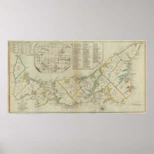 Póster Mapa de la isla de San Juan