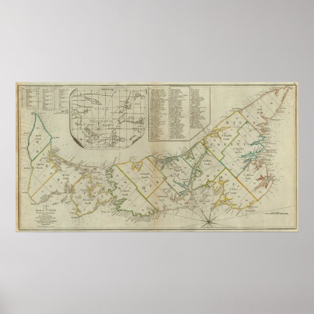 Póster Mapa de la isla de San Juan (Frente)