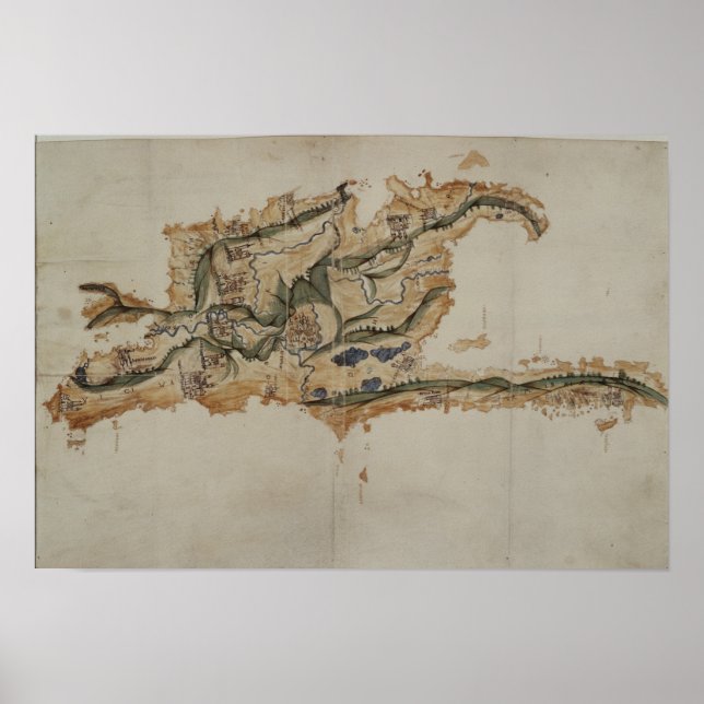 Póster Mapa de la isla de Santo Domingo (Frente)