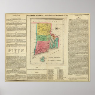 Póster Mapa De La Isla Rhode