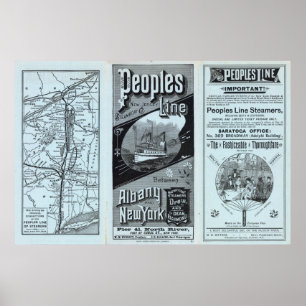 Póster Mapa de la línea de gente de vapor