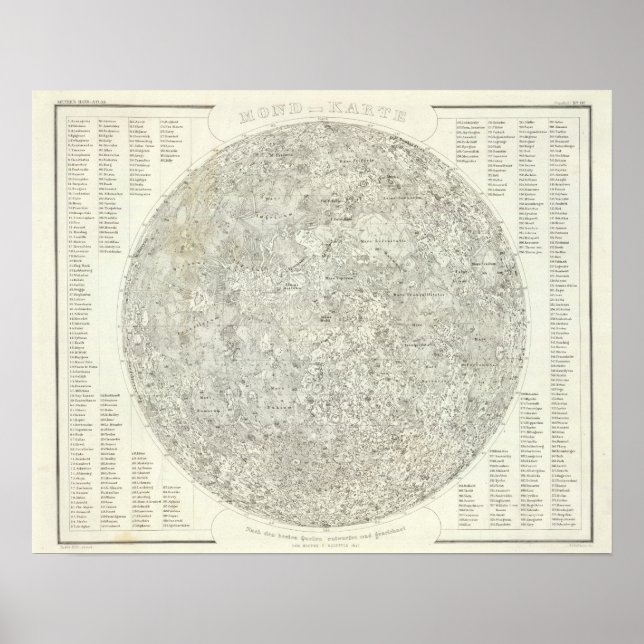 Póster Mapa de la luna (Frente)