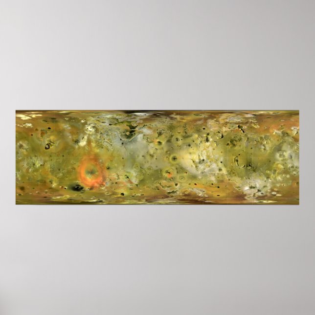 Póster Mapa de la luna de Júpiter Lo (Frente)