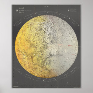 Póster Mapa de la luna vieja