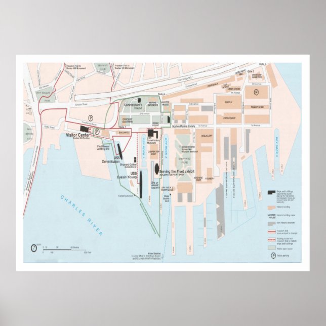 Póster Mapa de la Marina de Charlestown (2003) MAMÁ parqu (Frente)
