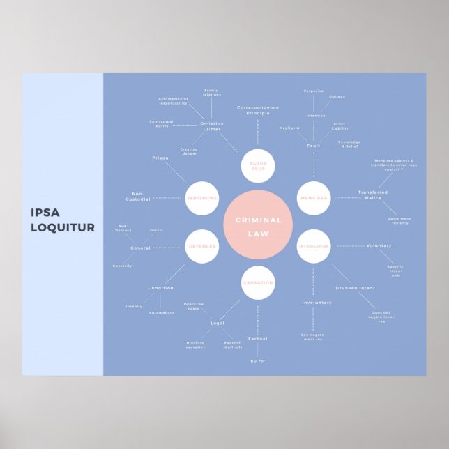 Póster Mapa de la mente de revisión de conceptos básicos  (Frente)